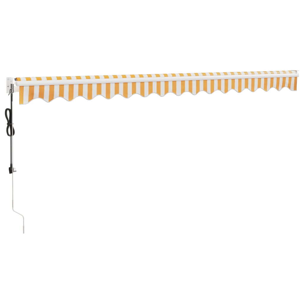 vidaXL Copertină retractabilă automată, galben și alb, 4x3 m vidaXL Copertină retractabilă automată, galben și alb, 4x3 m