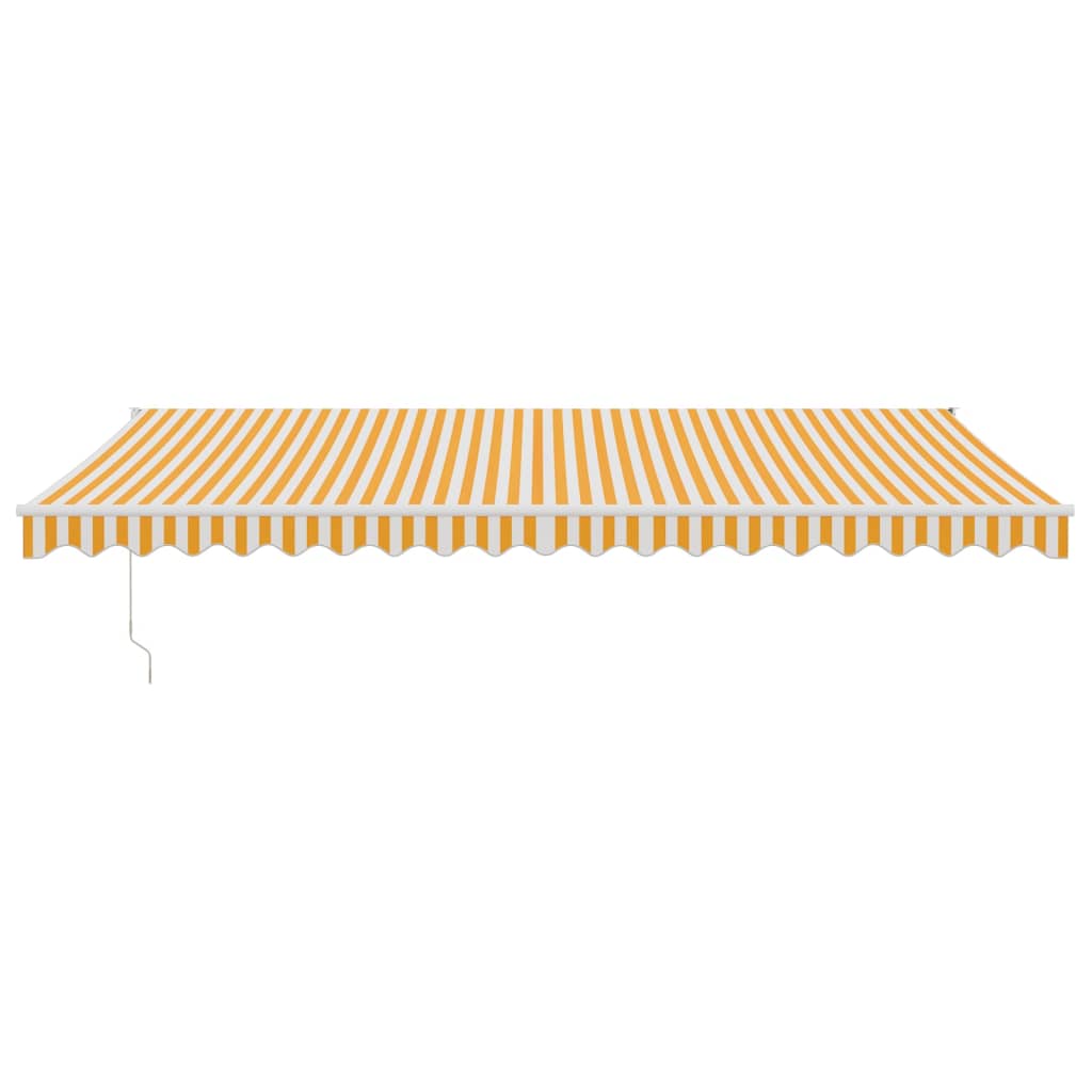 vidaXL Copertină retractabilă automată, galben și alb, 5x3 m