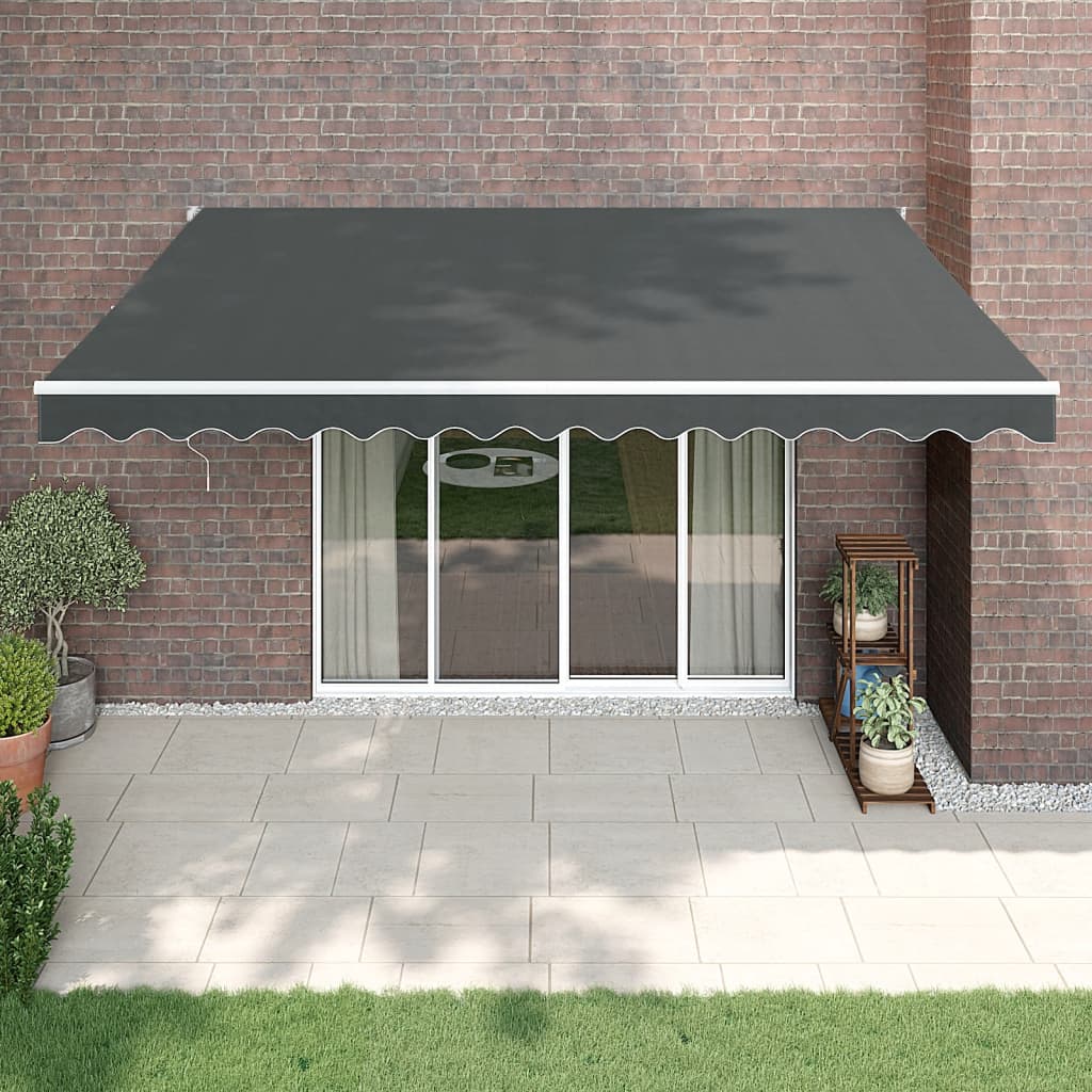 vidaXL Copertină retractabilă automată, antracit, 4x3 m vidaXL Copertină retractabilă automată, antracit, 4x3 m