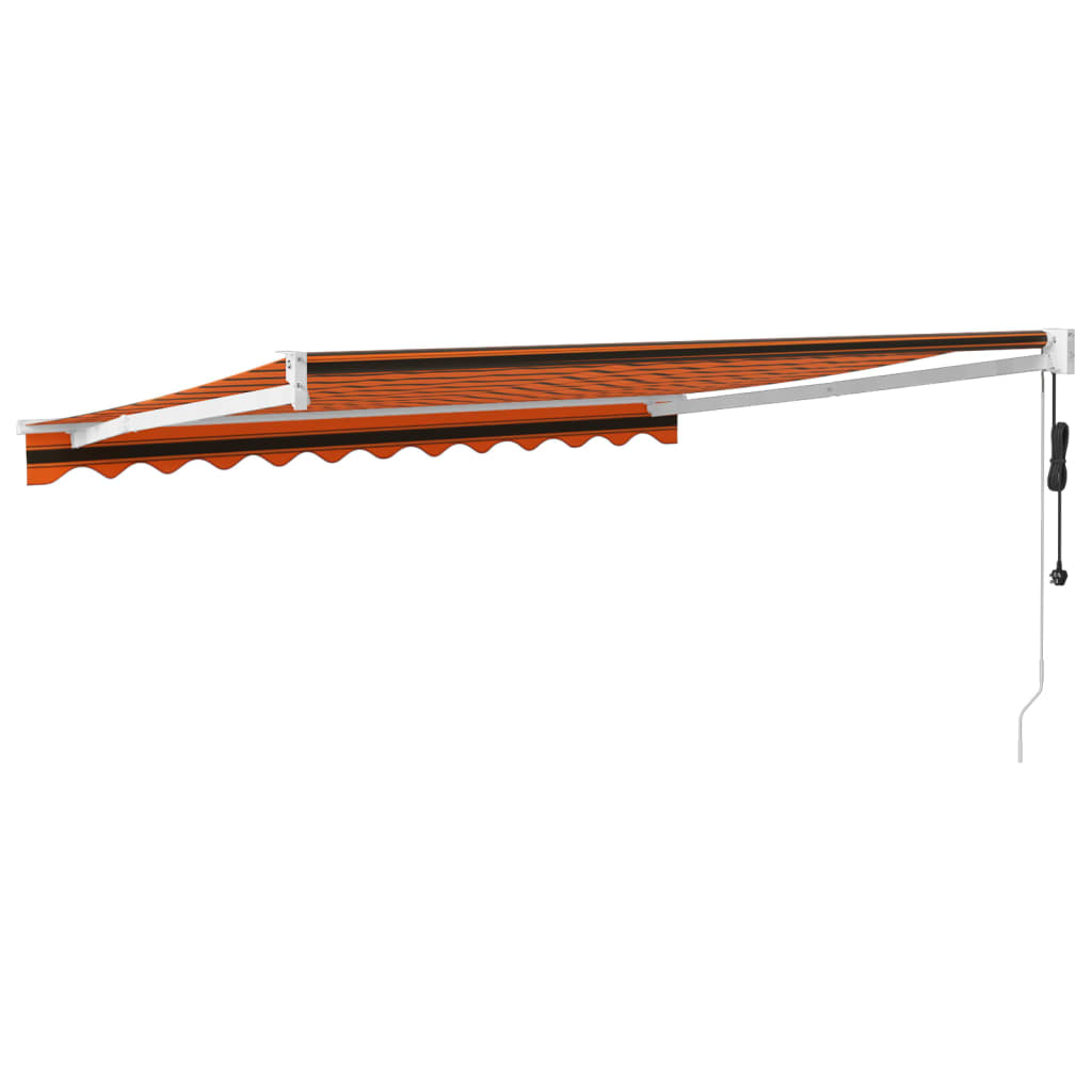 vidaXL Copertină retractabilă automată, portocaliu și maro, 3x2,5 m vidaXL Copertină retractabilă automată, portocaliu și maro, 3x2,5 m