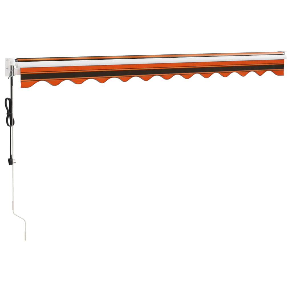 vidaXL Copertină retractabilă automată, portocaliu și maro, 3x2,5 m vidaXL Copertină retractabilă automată, portocaliu și maro, 3x2,5 m