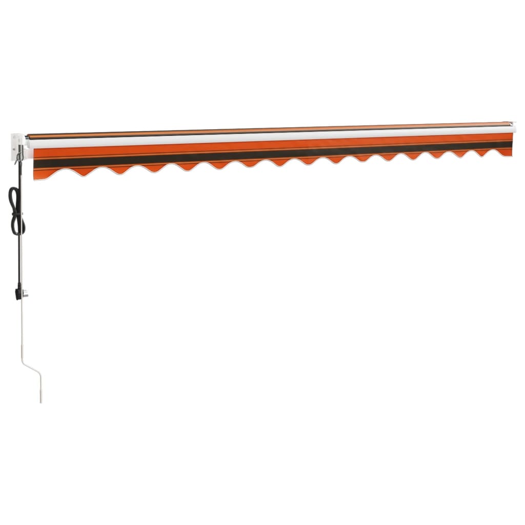 vidaXL Copertină retractabilă automată, portocaliu și maro, 4,5x3 m vidaXL Copertină retractabilă automată, portocaliu și maro, 4,5x3 m