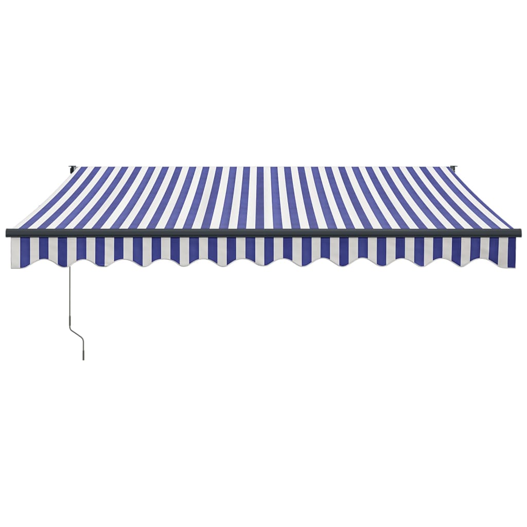 vidaXL Copertina automată retractabilă, albastru și alb, 3,5x2,5 m vidaXL Copertina automată retractabilă, albastru și alb, 3,5x2,5 m