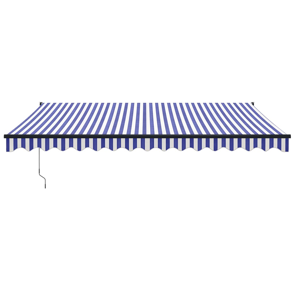 vidaXL Copertină retractabilă automată, albastru și alb, 4,5x3 m vidaXL Copertină retractabilă automată, albastru și alb, 4,5x3 m