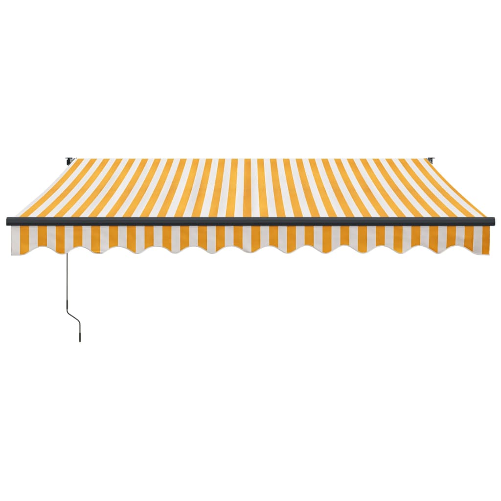 vidaXL Copertină retractabilă automată, galben și alb, 3x2,5 m vidaXL Copertină retractabilă automată, galben și alb, 3x2,5 m