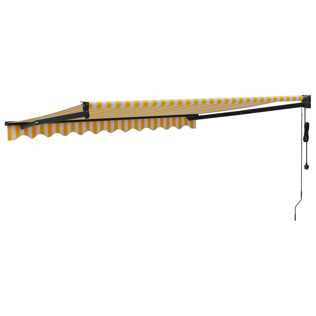 vidaXL Copertina automată retractabilă, galben și alb, 3,5x2,5 m