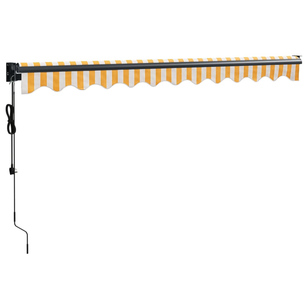 vidaXL Copertina automată retractabilă, galben și alb, 3,5x2,5 m