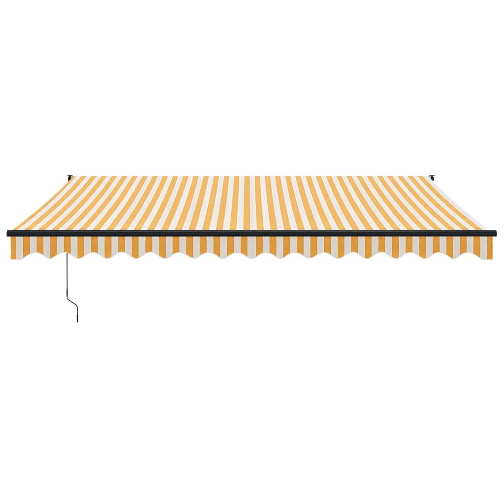 vidaXL Copertină retractabilă automată, galben și alb, 4x3 m vidaXL Copertină retractabilă automată, galben și alb, 4x3 m