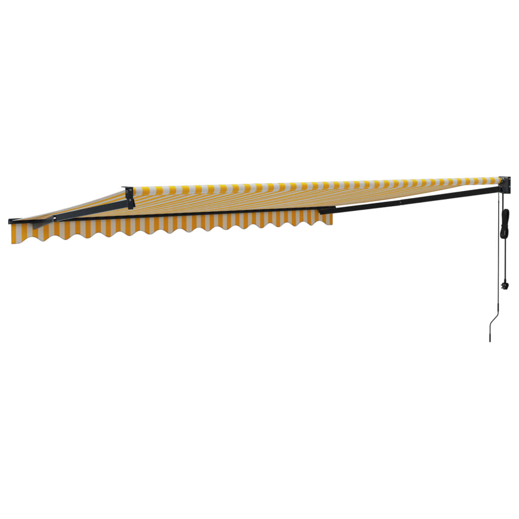 vidaXL Copertină retractabilă automată, galben și alb, 4x3 m vidaXL Copertină retractabilă automată, galben și alb, 4x3 m