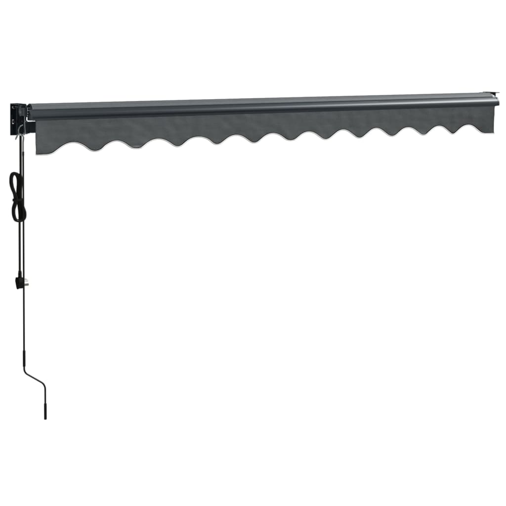 vidaXL Copertină automată retractabilă, antracit, 3,5x2,5 m vidaXL Copertină automată retractabilă, antracit, 3,5x2,5 m