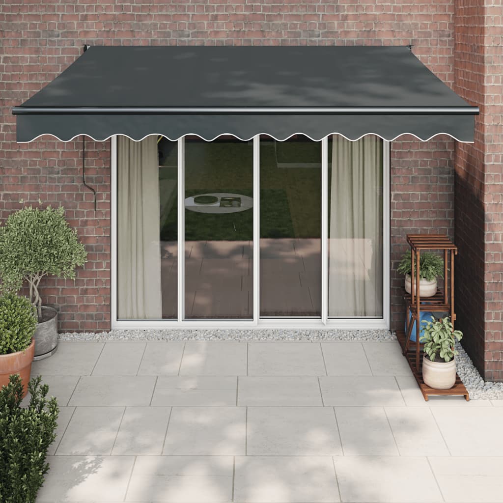 vidaXL Copertină automată retractabilă, antracit, 3,5x2,5 m vidaXL Copertină automată retractabilă, antracit, 3,5x2,5 m