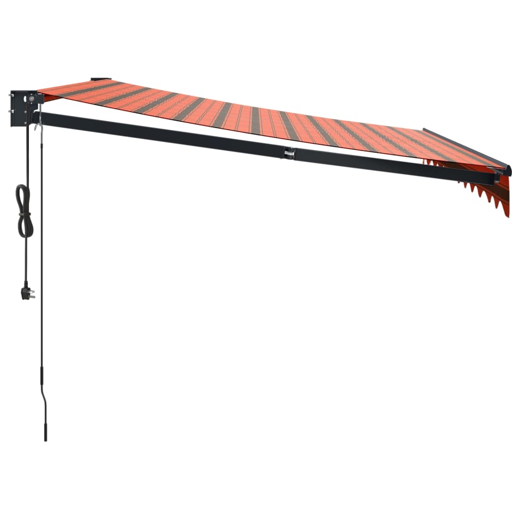 vidaXL Copertină retractabilă automată, portocaliu și maro, 3x2,5 m vidaXL Copertină retractabilă automată, portocaliu și maro, 3x2,5 m