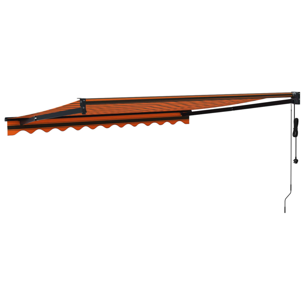 vidaXL Copertină retractabilă automată, portocaliu și maro, 3x2,5 m vidaXL Copertină retractabilă automată, portocaliu și maro, 3x2,5 m