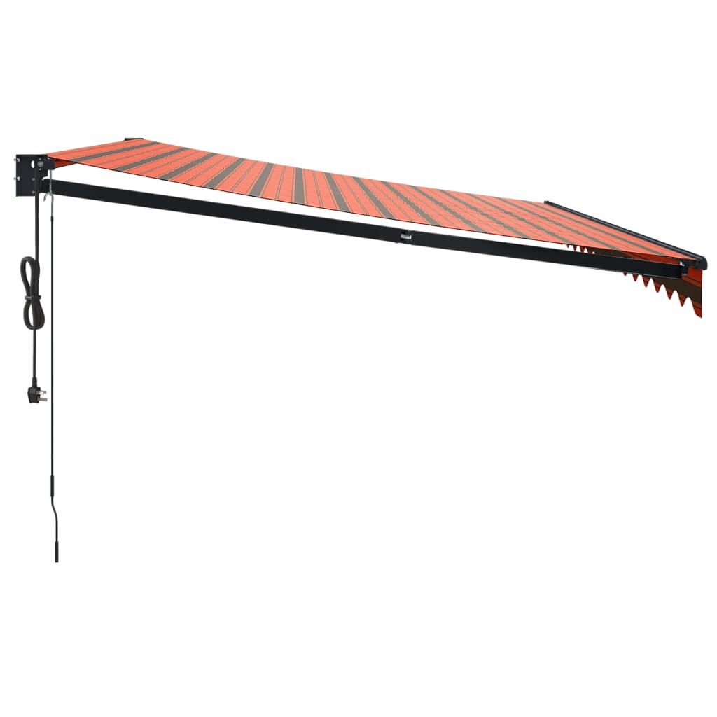 vidaXL Copertina retractabilă automată, portocaliu și maro, 4x3 m vidaXL Copertina retractabilă automată, portocaliu și maro, 4x3 m