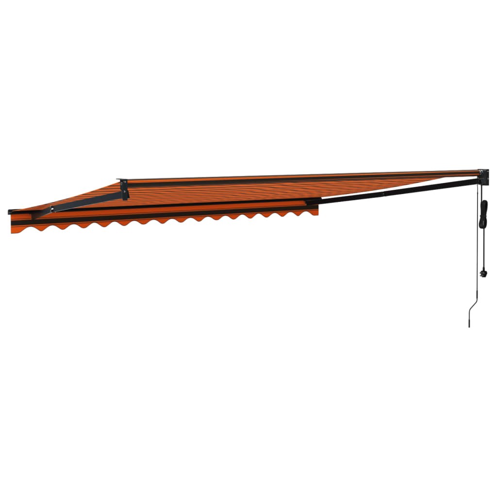 vidaXL Copertină retractabilă automată, portocaliu și maro, 4,5x3 m vidaXL Copertină retractabilă automată, portocaliu și maro, 4,5x3 m
