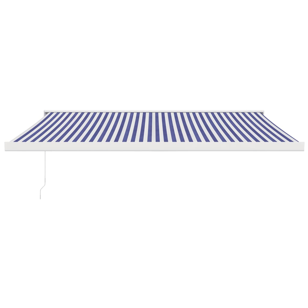 vidaXL Copertină retractabilă albastru/alb, 4x3 m, textil/aluminiu