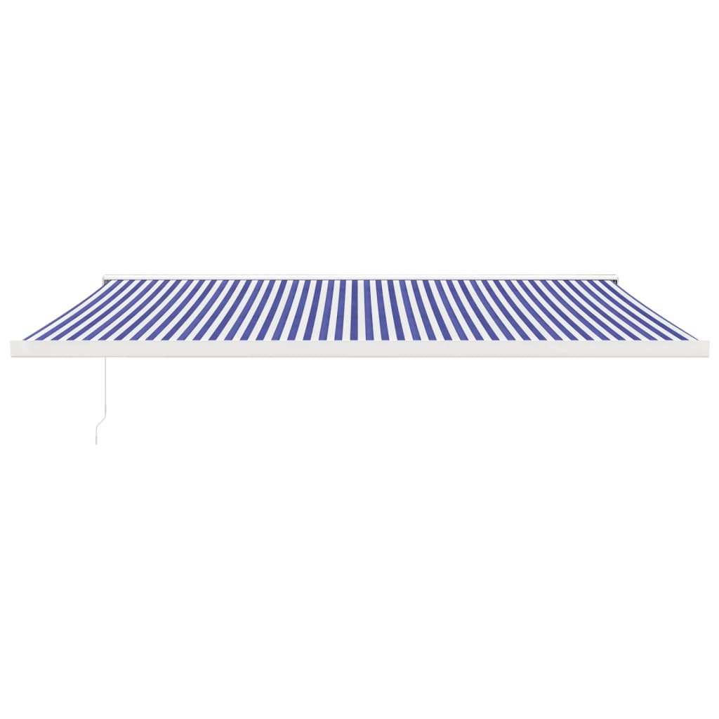 vidaXL Copertină retractabilă albastru/alb, 5x3 m, textil/aluminiu vidaXL Copertină retractabilă albastru/alb, 5x3 m, textil/aluminiu