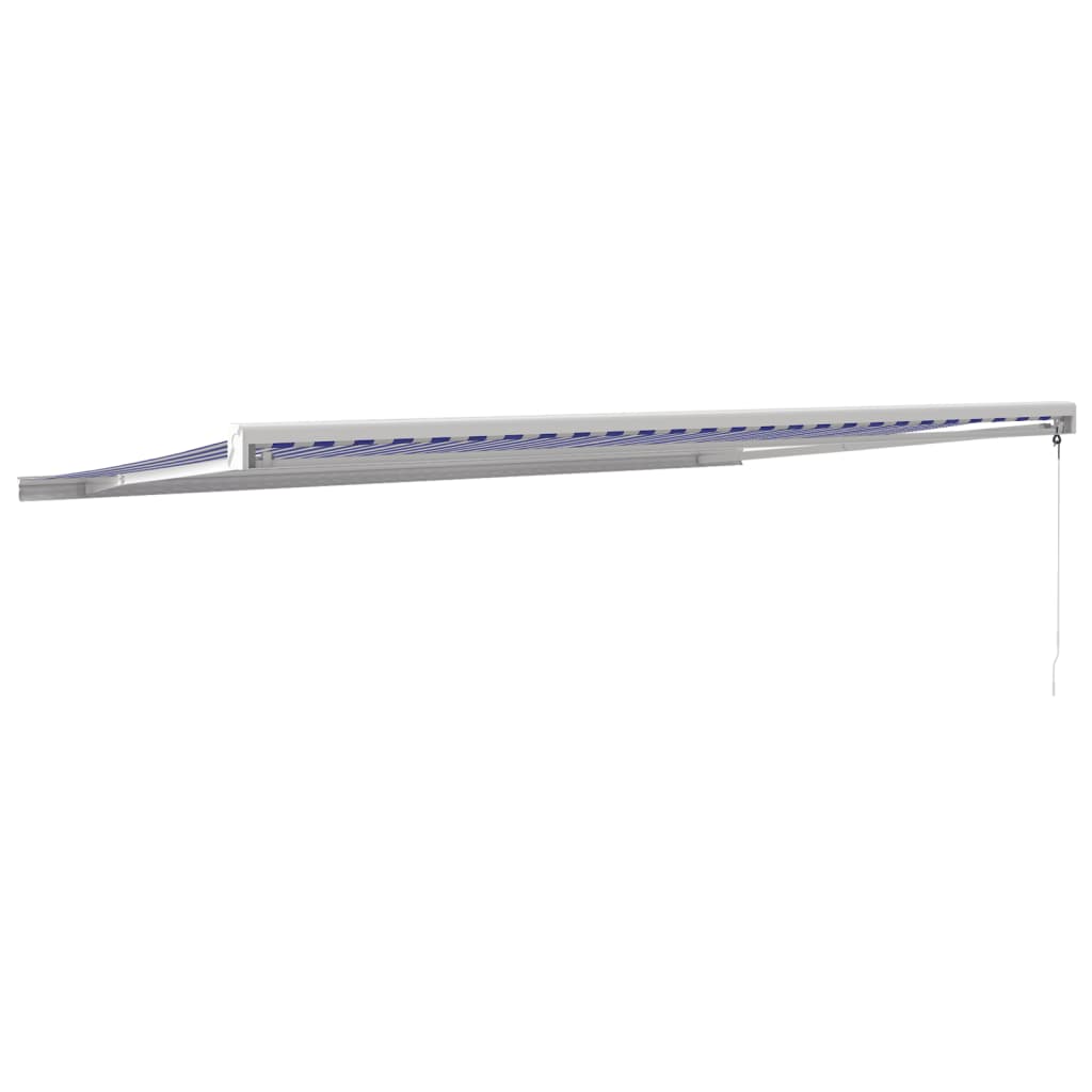 vidaXL Copertină retractabilă albastru/alb, 5x3 m, textil/aluminiu vidaXL Copertină retractabilă albastru/alb, 5x3 m, textil/aluminiu