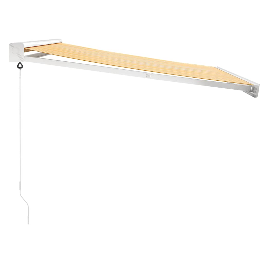 vidaXL Copertină retractabilă, galben/alb, 3x2,5 m, textil/aluminiu