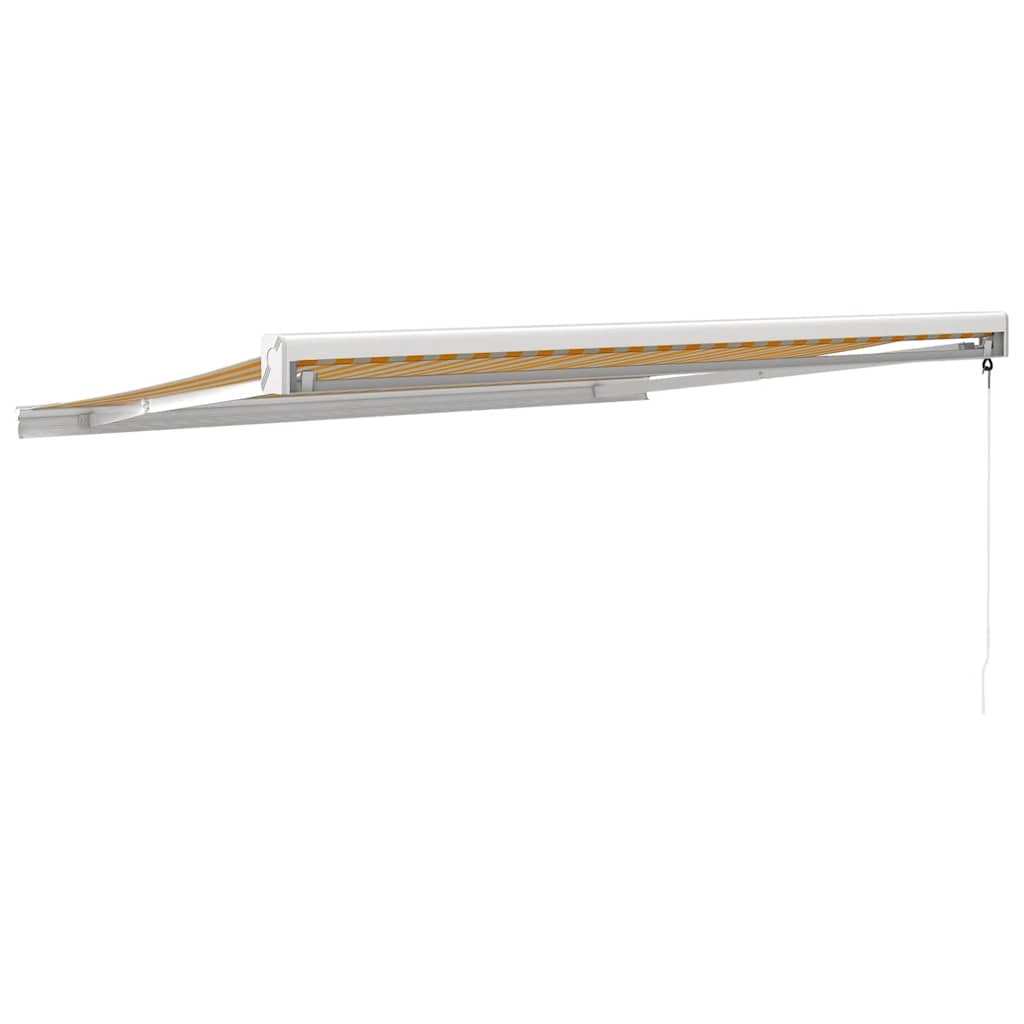 vidaXL Copertină retractabilă, galben/alb, 3x2,5 m, textil/aluminiu