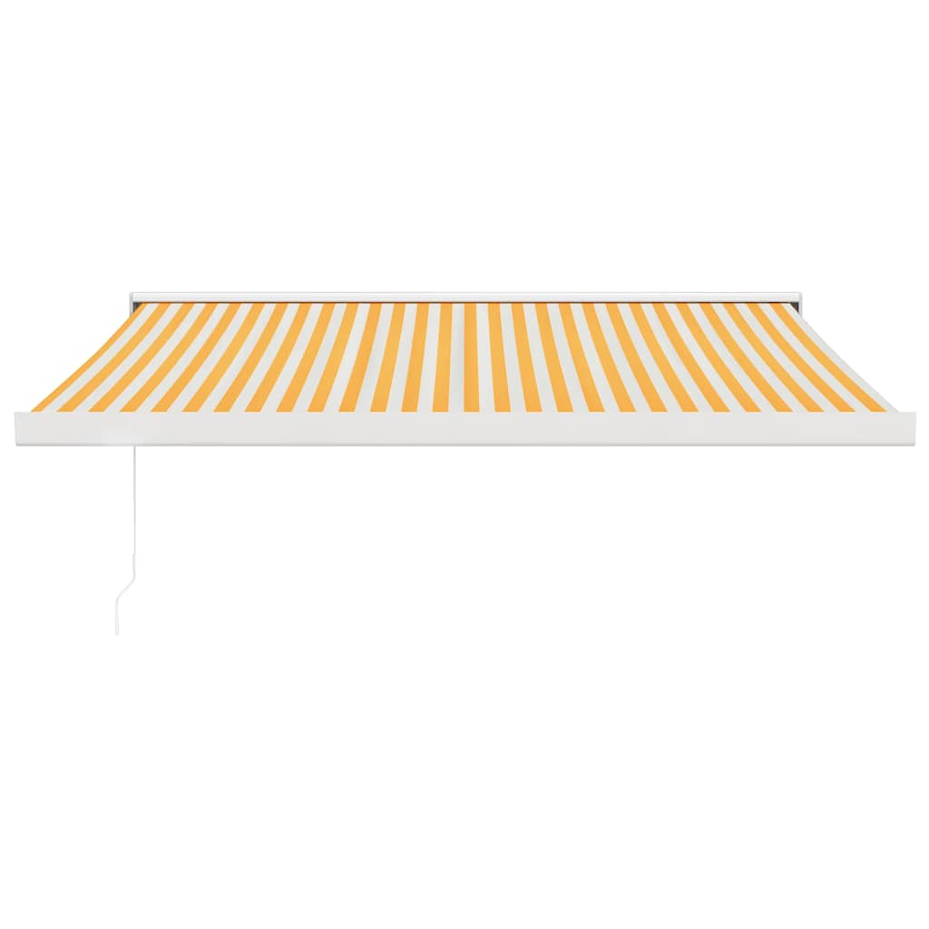 vidaXL Copertină retractabilă, galben/alb, 3,5x2,5 m, textil/aluminiu