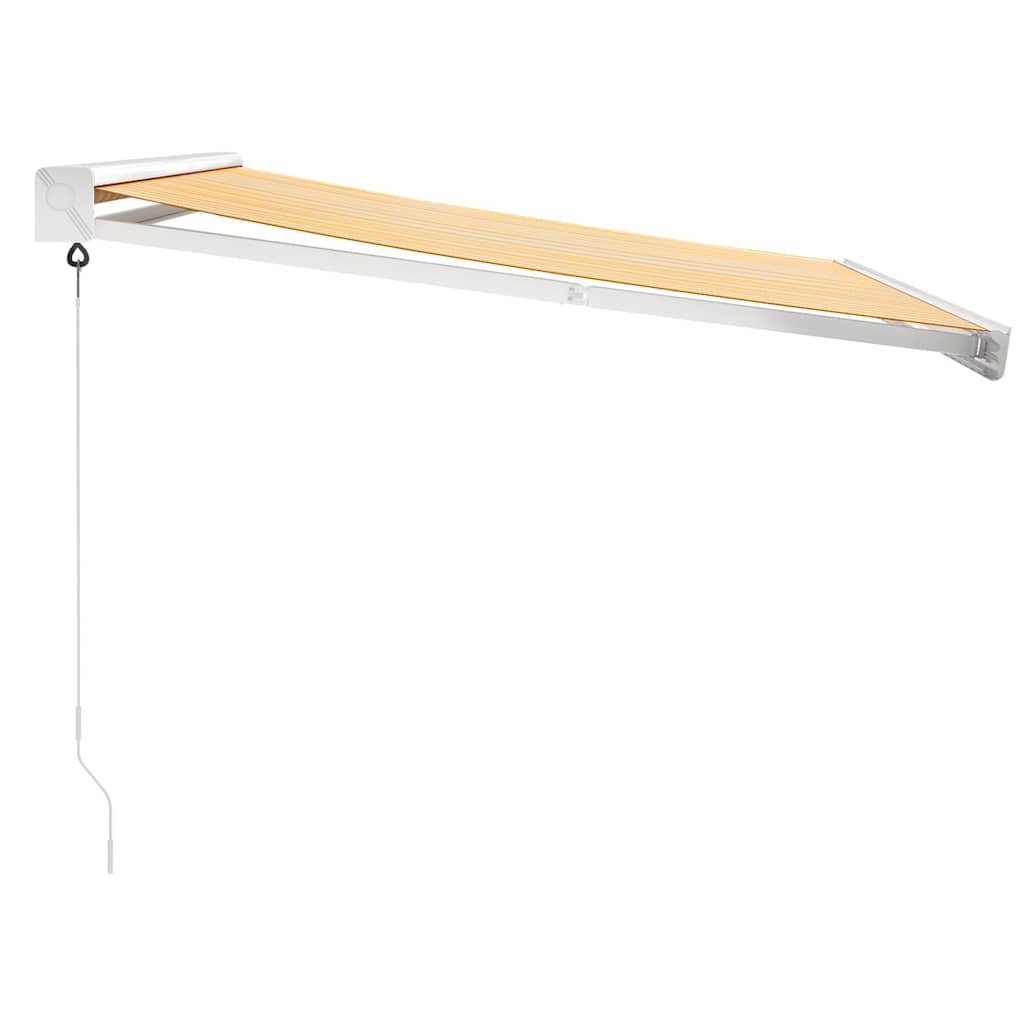 vidaXL Copertină retractabilă, galben/alb, 3,5x2,5 m, textil/aluminiu