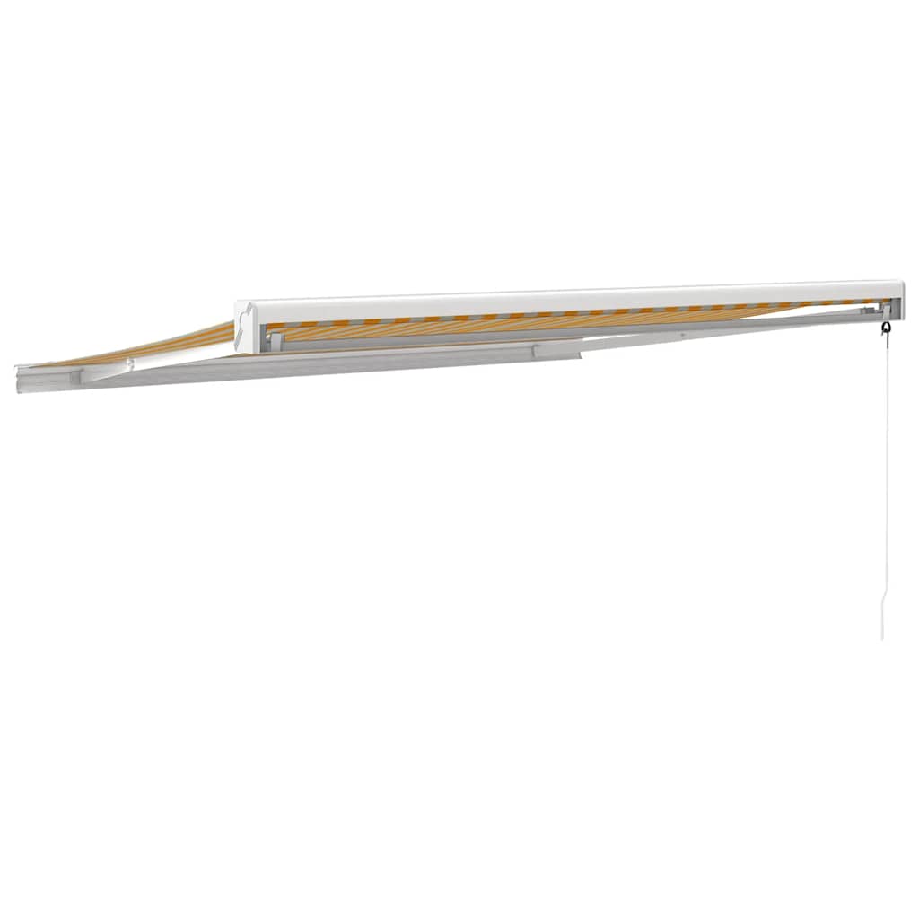 vidaXL Copertină retractabilă, galben/alb, 3,5x2,5 m, textil/aluminiu