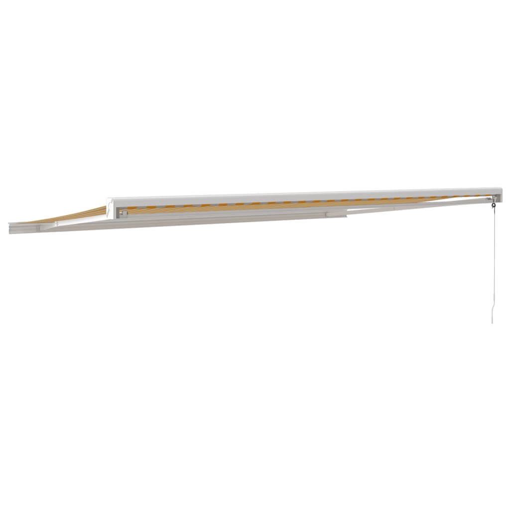 vidaXL Copertină retractabilă, galben/alb, 5x3 m, textil/aluminiu