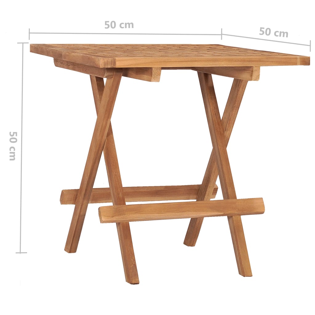 vidaXL Masă de grădină pliabilă, 50 x 50 x 50 cm, lemn masiv tec vidaXL Masă de grădină pliabilă, 50 x 50 x 50 cm, lemn masiv tec