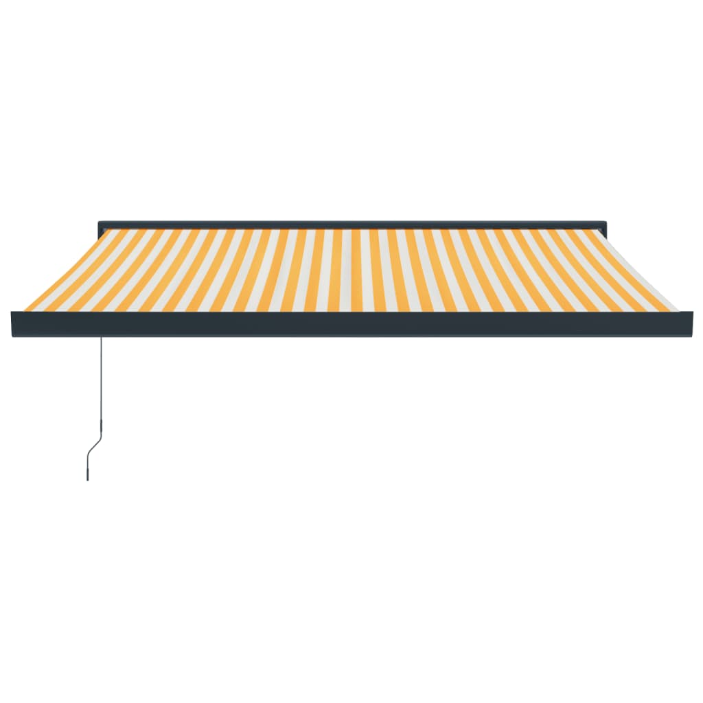 vidaXL Copertină retractabilă, galben/alb, 3x2,5 m, textil/aluminiu