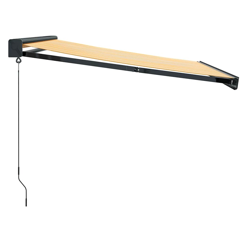 vidaXL Copertină retractabilă, galben/alb, 3x2,5 m, textil/aluminiu
