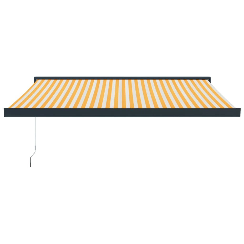 vidaXL Copertină retractabilă, galben/alb, 3,5x2,5 m, textil/aluminiu