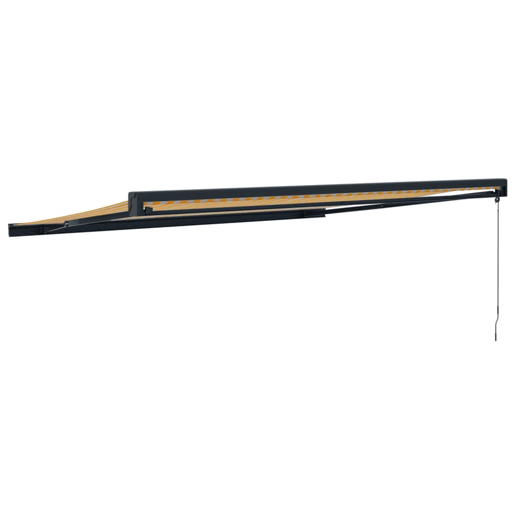 vidaXL Copertină retractabilă, galben/alb, 4,5x3 m, textil/aluminiu