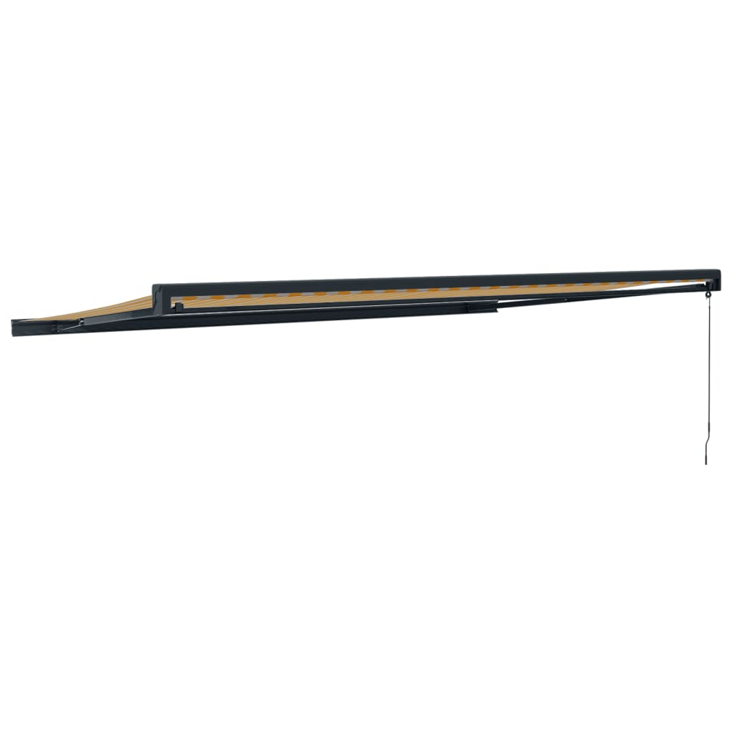 vidaXL Copertină retractabilă, galben/alb, 5x3 m, textil/aluminiu