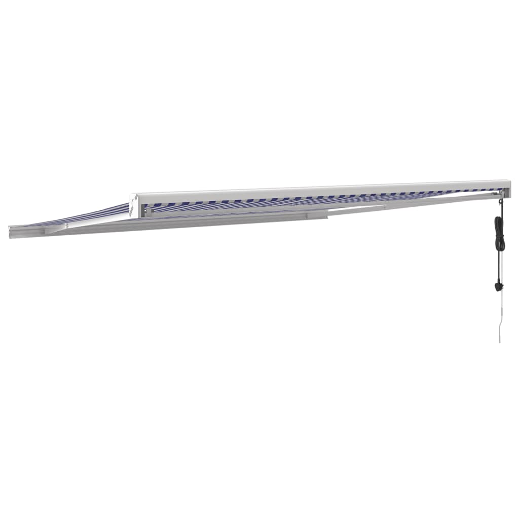 vidaXL Copertină retractabilă albastru/alb, 4x3 m, textil/aluminiu