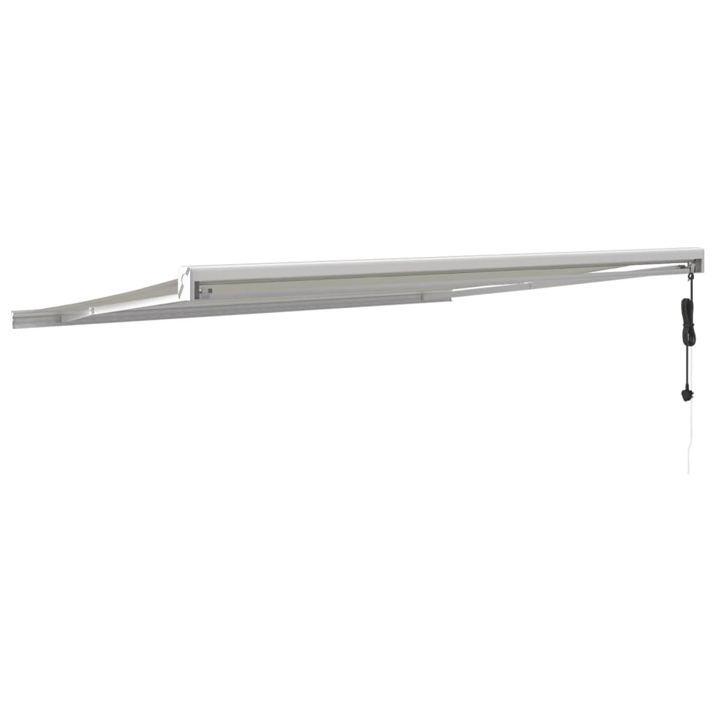 vidaXL Copertină retractabilă, crem, 4x3 m, textil și aluminiu