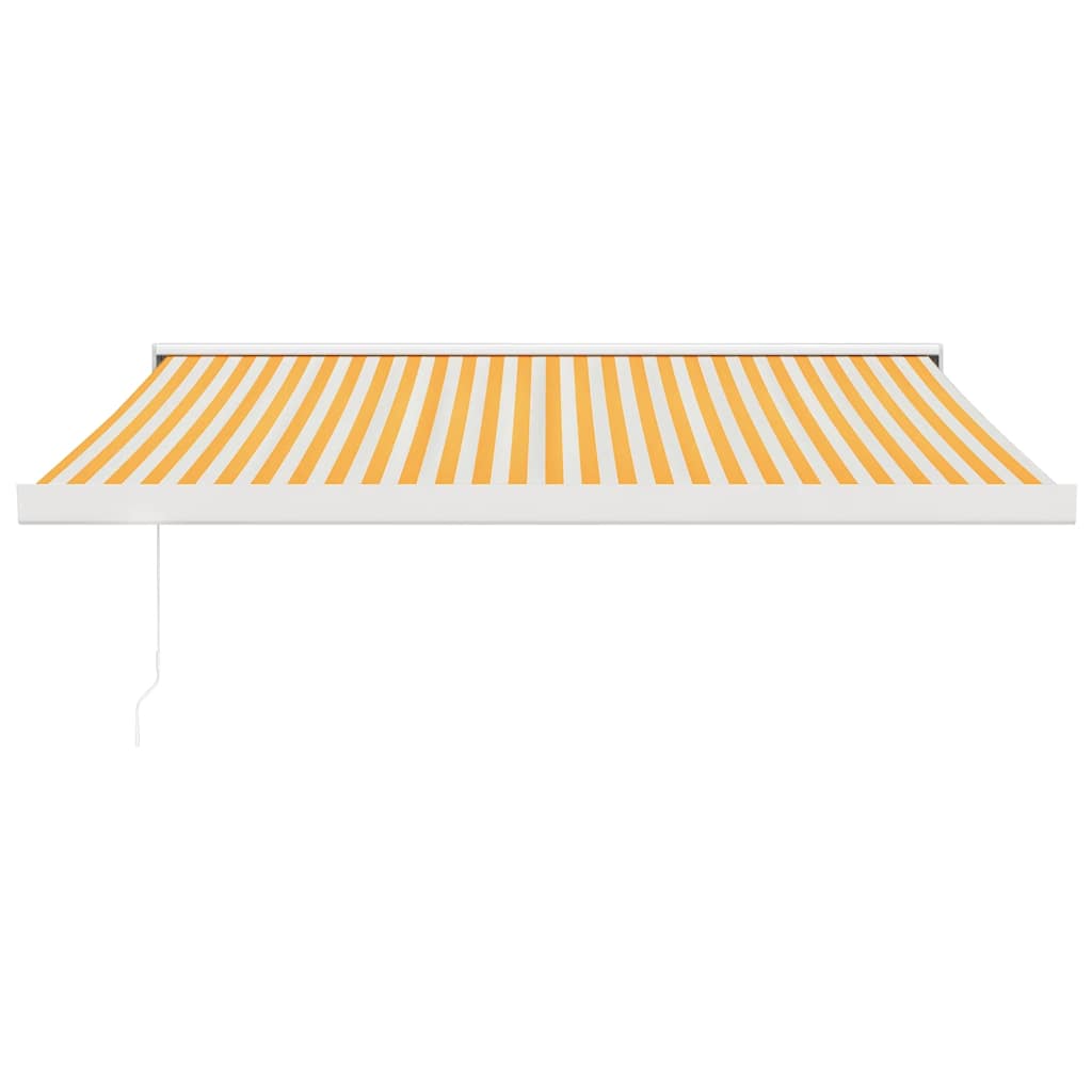 vidaXL Copertină retractabilă, galben/alb, 3x2,5 m, textil/aluminiu