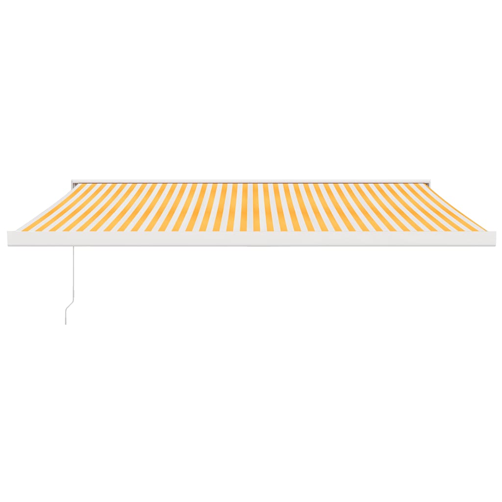vidaXL Copertină retractabilă, galben/alb, 4x3 m, textil/aluminiu