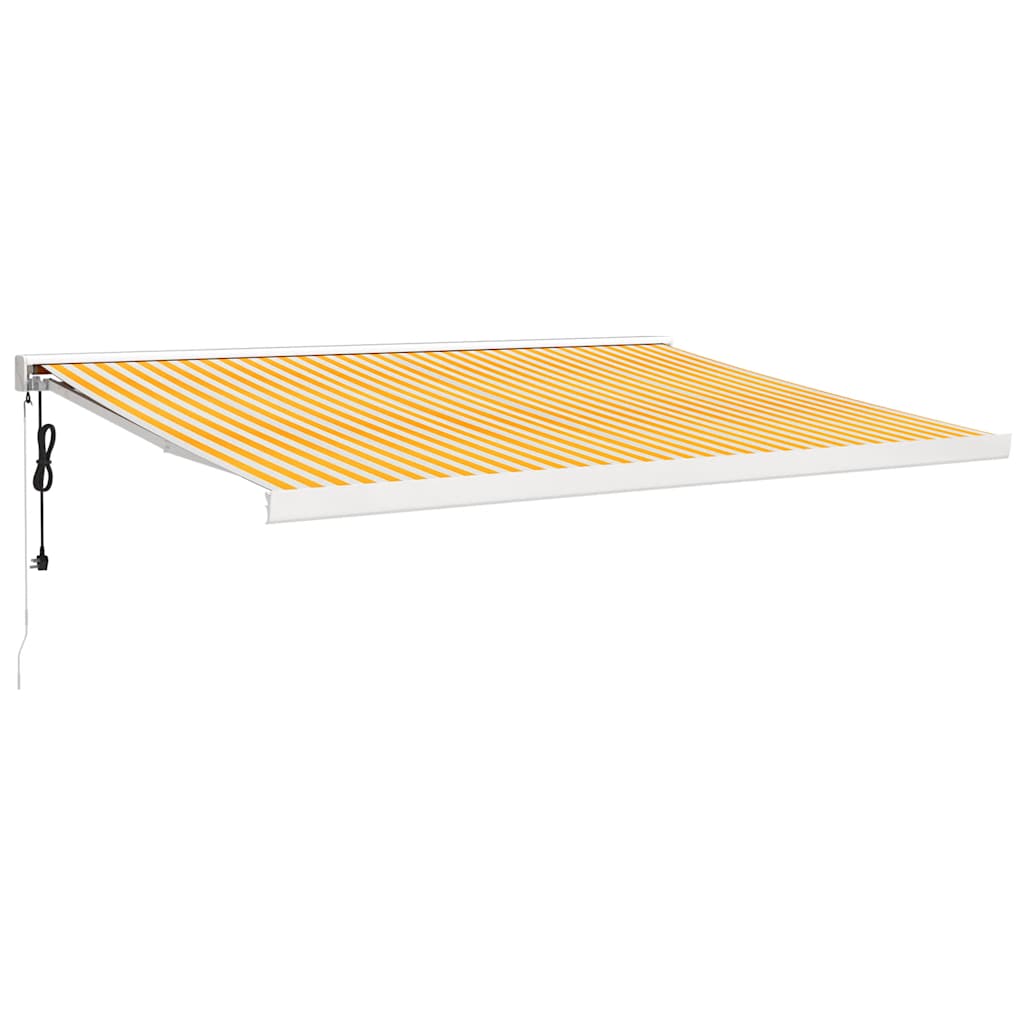 vidaXL Copertină retractabilă, galben/alb, 4,5x3 m, textil/aluminiu
