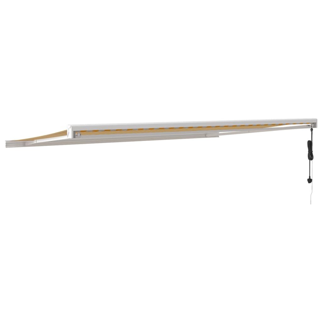 vidaXL Copertină retractabilă, galben/alb, 5x3 m, textil/aluminiu