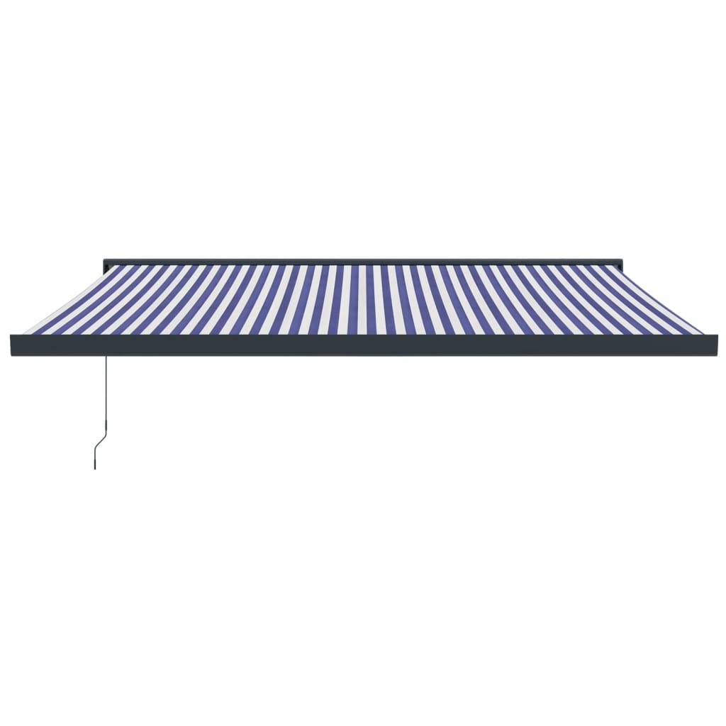 vidaXL Copertină retractabilă albastru/alb, 4x3 m, textil/aluminiu