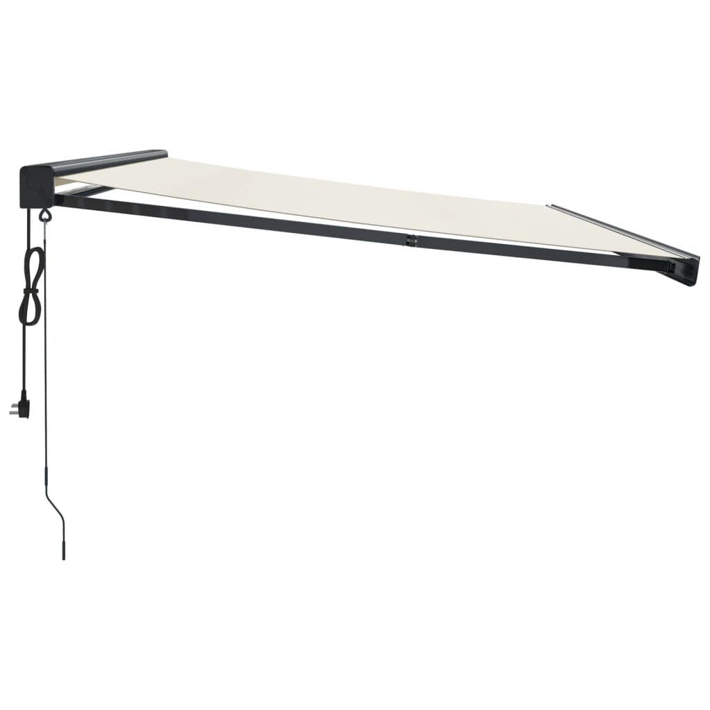 vidaXL Copertină retractabilă, crem, 4x3 m, textil și aluminiu