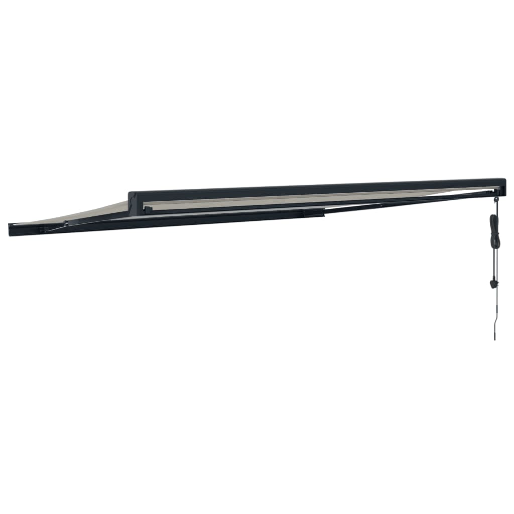 vidaXL Copertină retractabilă, crem, 4x3 m, textil și aluminiu