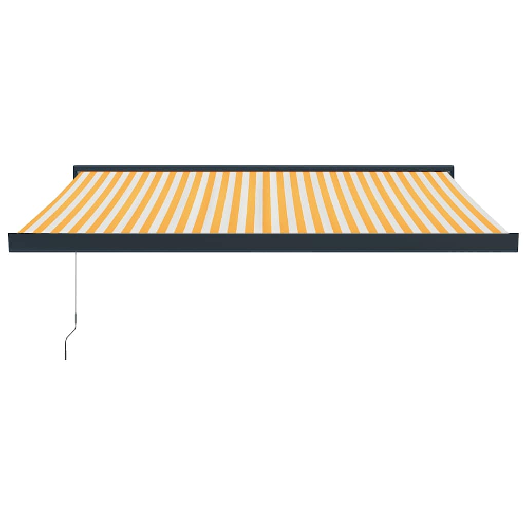 vidaXL Copertină retractabilă, galben/alb, 3x2,5 m, textil/aluminiu