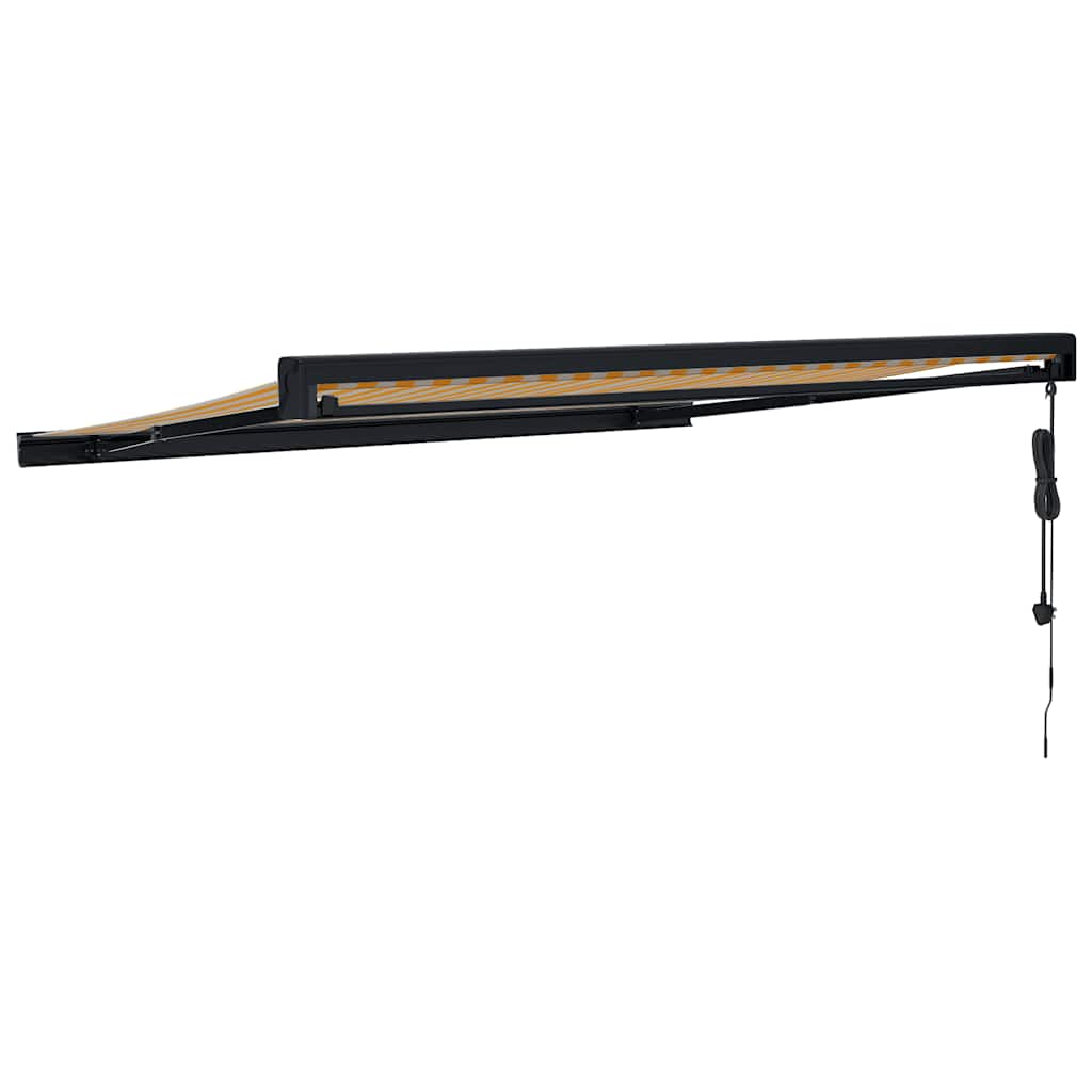 vidaXL Copertină retractabilă, galben/alb, 3x2,5 m, textil/aluminiu