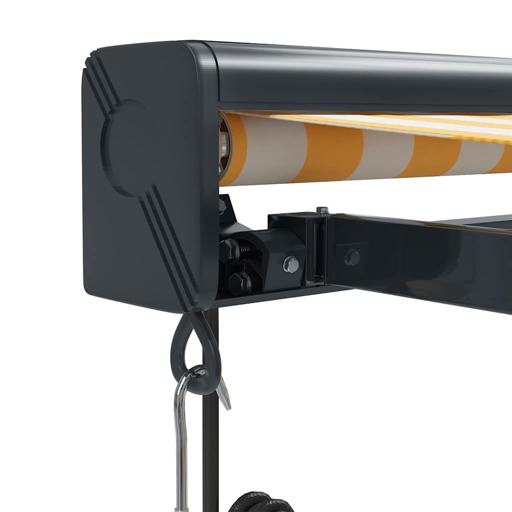 vidaXL Copertină retractabilă, galben/alb, 3x2,5 m, textil/aluminiu