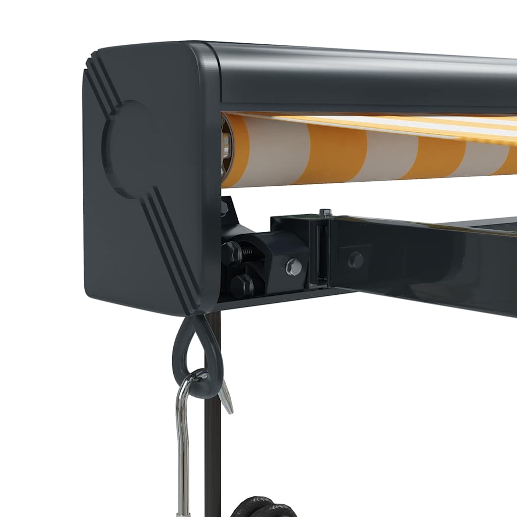 vidaXL Copertină retractabilă, galben/alb, 3,5x2,5 m, textil/aluminiu