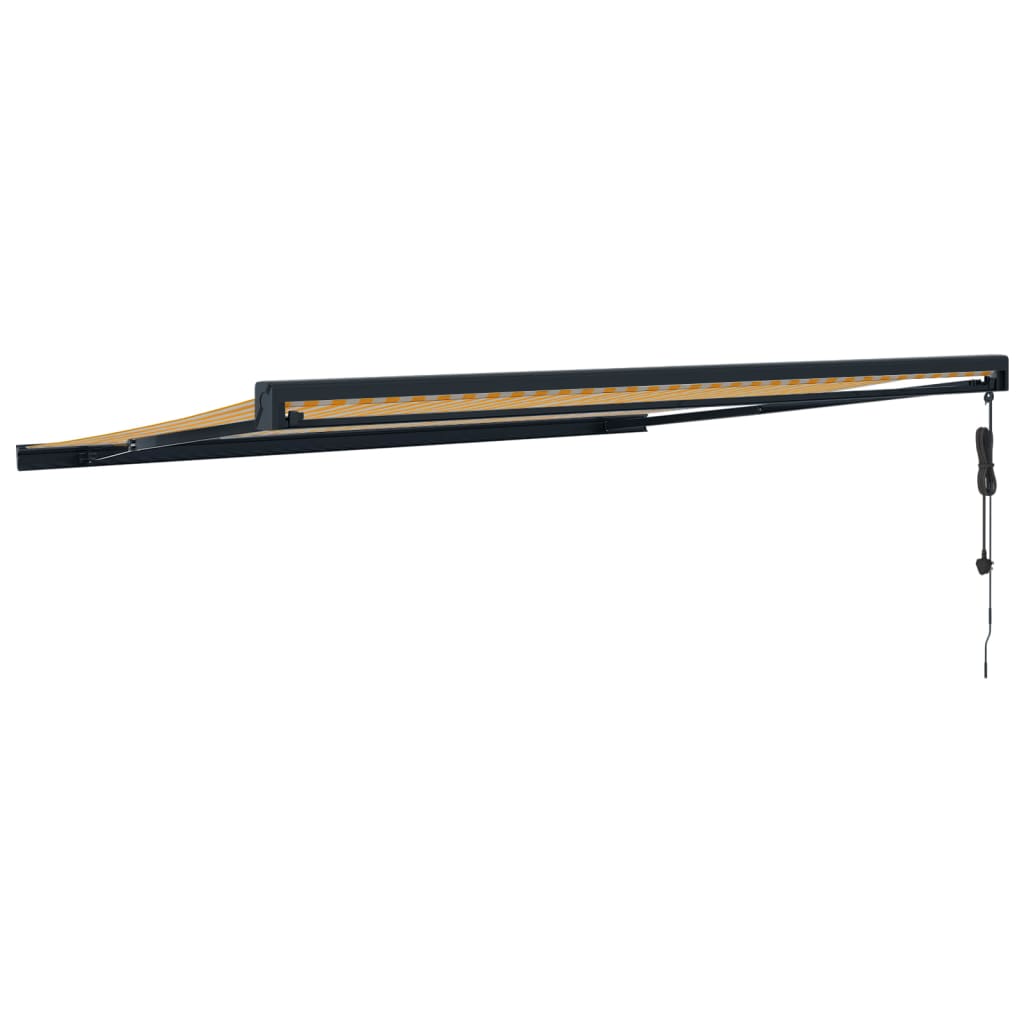 vidaXL Copertină retractabilă, galben/alb, 4,5x3 m, textil/aluminiu
