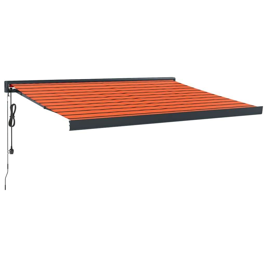 vidaXL Copertină retractabilă portocaliu/maro 3x2,5 m, textil/aluminiu