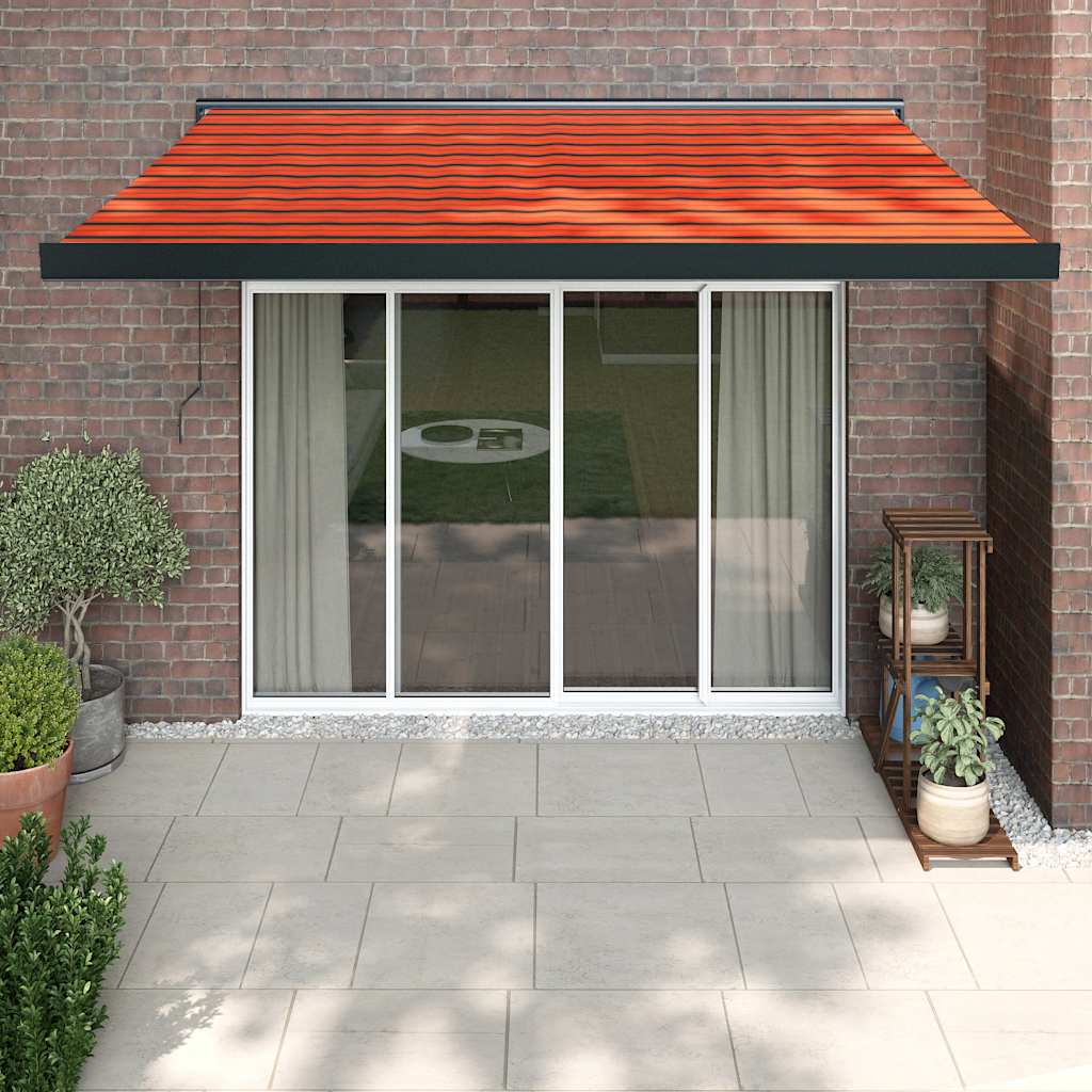 vidaXL Copertină retractabilă portocaliu/maro 3,5x2,5m textil/aluminiu